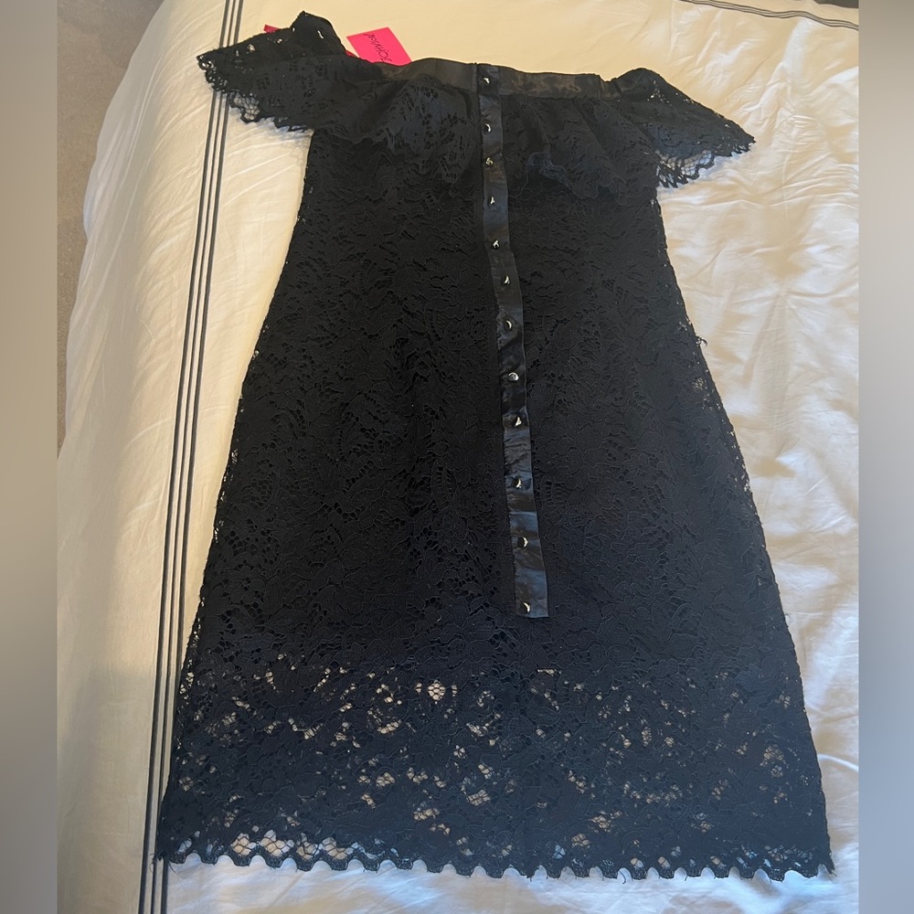Betsy Johnson Little black dress. Off the shoulder   Demi sleeves, fully lined